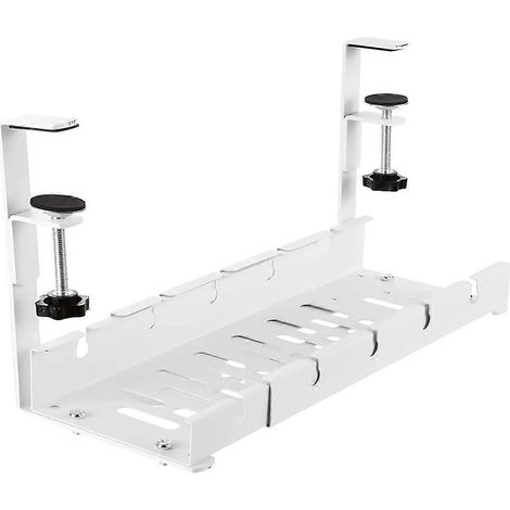 Support de rangement de câbles sous bureau extensible, plateau de gestion des câbles, porte-prises, multiprise, adaptateur secteur (1 pièce) (1/5)