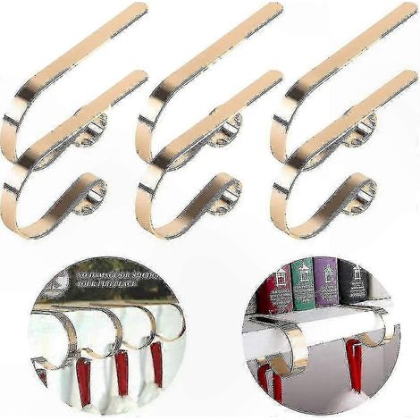 6 Supports Métalliques pour Bas de Noël, Sapin, Cheminée, Décorations de Fêtes (1/5)