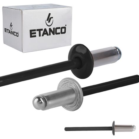 Remaches abiertos de aluminio 4x10mm RAL 9005 (1/5)