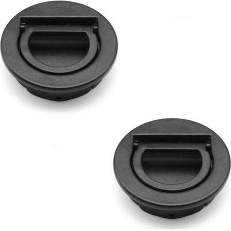 2 Pièces Trappes Affleurantes, Poignée de Trappe de Bateau, Marine Poignée pour Tiroirs, Armoires, Noir,41.2cm (1/3)