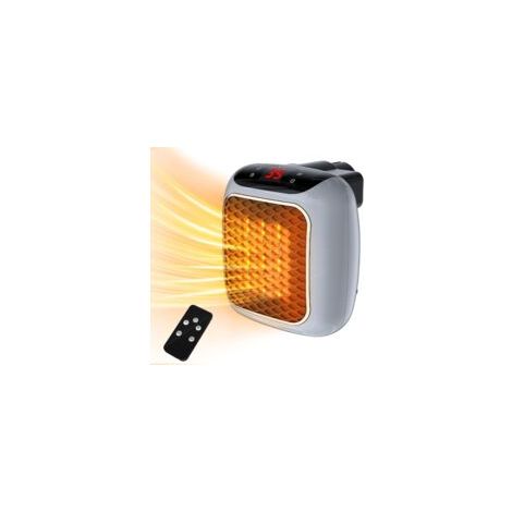 Radiateur soufflant électrique 800W – Chauffage d'appoint avec télécommande – Éléments chauffants céramique PTC – Protection surchauffe