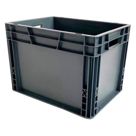 Bac de stockage plastique gerbable norme Europe parois pleines - 25 litres - dim : H 29 x L 40 cm