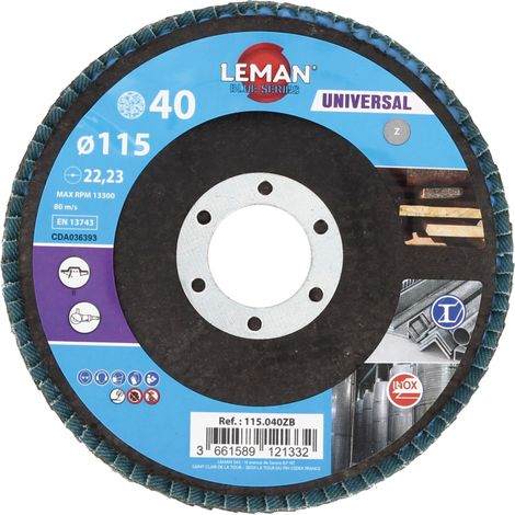 DISQUE A LAMELLES BOMBE D115 GRAIN 40 Zirconium - 115.040ZB - LEMAN