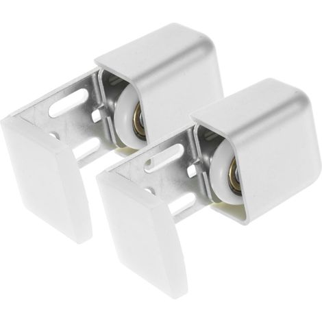 lot de 2 guide de sol pour porte coulissante, fer, argenté (1/5)