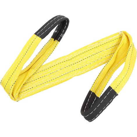 Lot de 2 élingues levage robustes en polyester jaune, 3 tonnes, à (1/5)