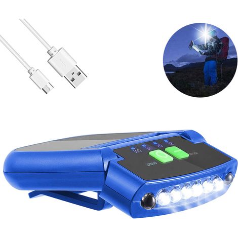 Lampe torche LED à clipser sur casquette (1 pièce), rechargeable par USB, étanche, ultra-lumineuse, mains libres, idéale pour la pêche et le camping (faite main).