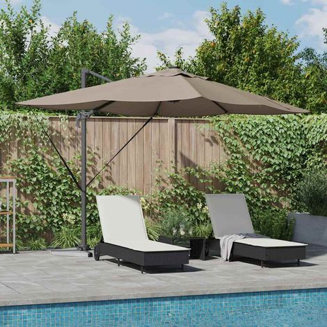 Sonnenschirm Taupe 352 x 251 x 265 cm Polyester und Aluminium