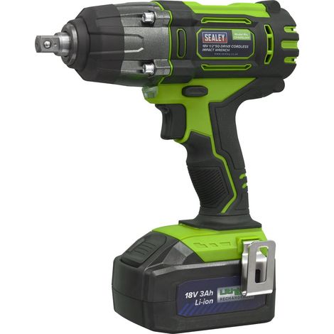 Sealey Cordless Impact Wrench 18V 3Ah Lithium-ion 1/2""Sq Drive Hi-Vis CP400LIHV