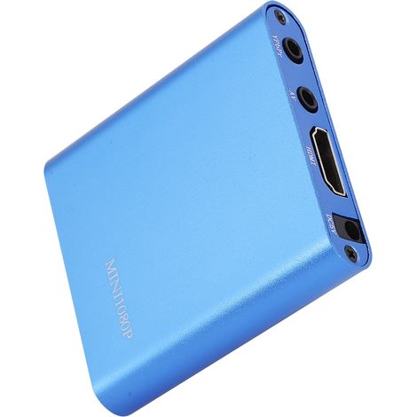 Mini lecteur multimédia numérique HDMI 1080p avec décodeur disque dur et télécommande (100-240 V) Bleu UE (1/5)