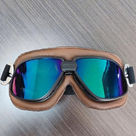 Lunettes en cuir, lunettes de moto vintage, lunettes de casque jet rétro, 12 (1/5)