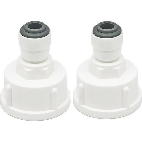 Connecteur de conduite d'eau pour réfrigérateur, 2 pièces, connecteur rapide 1/4" converti en connecteur femelle 3/4", double joint, connecteur rapide pour filtre à eau (1/5)