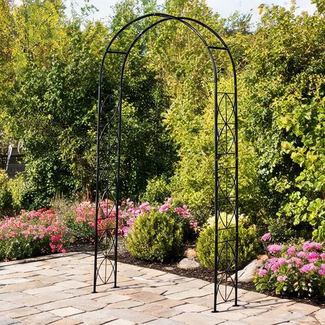 Arche de jardin schwarz en metall 114 x 30 x 230 cm (1/5)