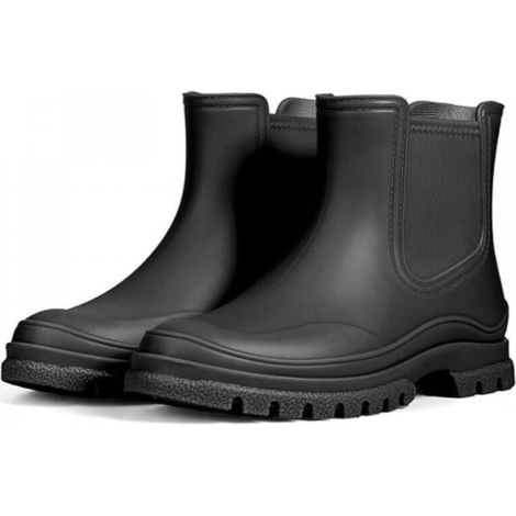 1 paire de bottes de pluie noires pour femmes, taille 36, bottes en caoutchouc imperméables, bottes de jardinage antidérapantes (1/5)