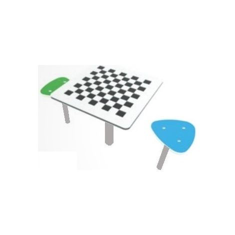 Tavolino Gioco Dama e Scacchi Con Due Sedute, Gioco Per Parchi Arredo Urbano (1/2)