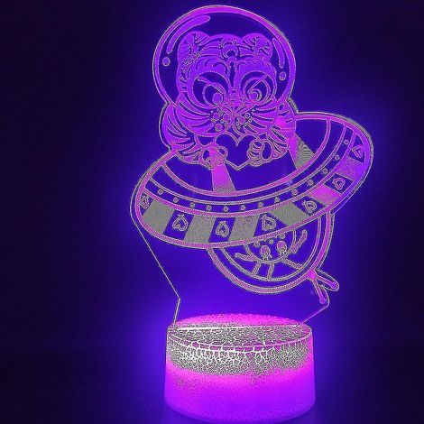 Lampe de chevet LED 3D en forme de soucoupe volante tigre (1/2)