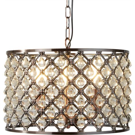 Searchlight Marquise - Suspension à 3 ampoules au cuivre avec cristaux de verre, E14 (1/2)