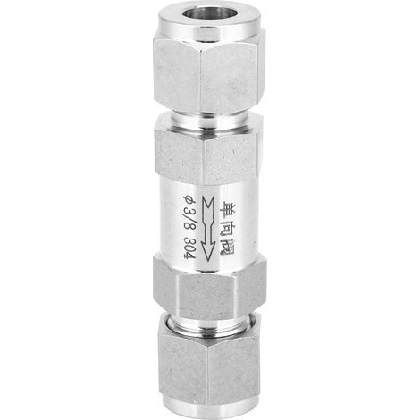 Clapet anti-retour en acier inoxydable 304 BSPP femelle 3/8 pouce pour eau, huile, gaz (1/5)