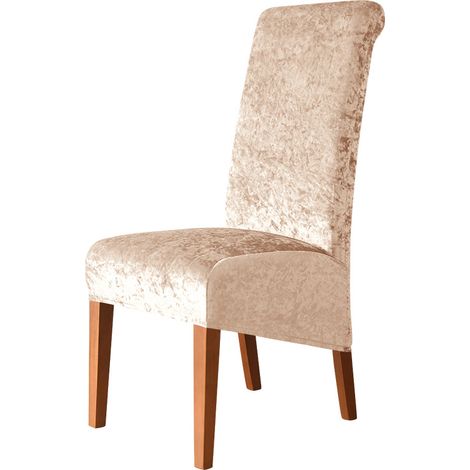 Housse de protection amovible pour chaise de salle à manger (1 pièce) - Couleur champagne - Dossier haut XL (1/3)