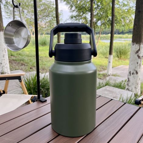 Gourde Isotherme Isolé 2L Acier Inoxydable 316 Conservation 48H Froid 24H Chaud Grande Capacité Poignée Bec Large Sport Voyage Camping (1/4)