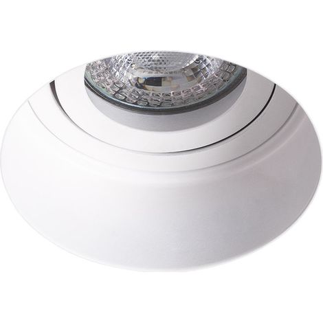 Downlight-Ring Einbau Gips/Gipsplatten Rund für LED Glühbirne GU10 Schnitt Ø 90 mm Trimless Weiß (1/5)