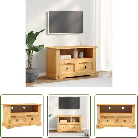vidaXL Buffet TV - Meuble TV Gamme Corona pin mexicain 91x43x56 cm (1/5)