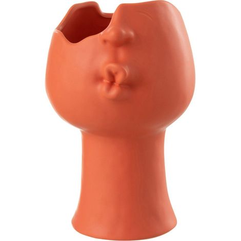 Cache-Pot Déco Visage "Enya" 30cm Terracotta