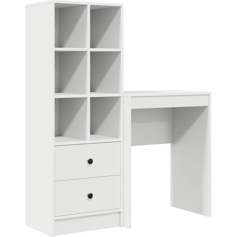 Maison Exclusive - Bureau avec tiroir avec étagère avec stockage 2 pcs Blanc