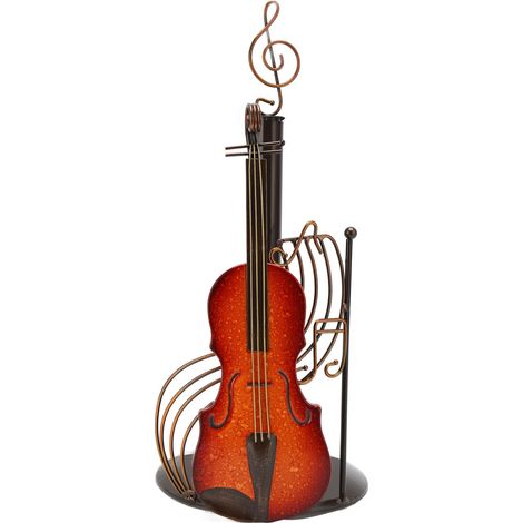 Porte-essuie-tout en métal en forme de violon, robuste et durable avec une finition laquée, idéal pour la chambre, la salle de bain et le bureau. (1/5)