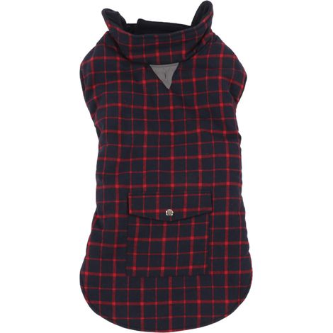 Manteau d'hiver chaud et imperméable pour chien, coupe-vent, à carreaux, pour chiens de petite, moyenne et grande taille (M). (1/5)