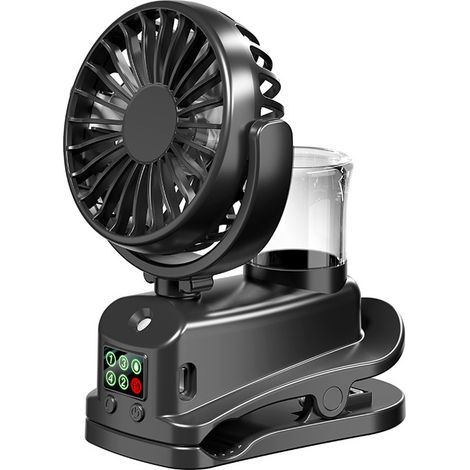 Ventilateur brumisateur 3 en 1 – Ventilateur à pince à 360° et ventilateur portatif – Batterie rechargeable intégrée – Idéal pour les voyages et les activités de plein air (1/5)