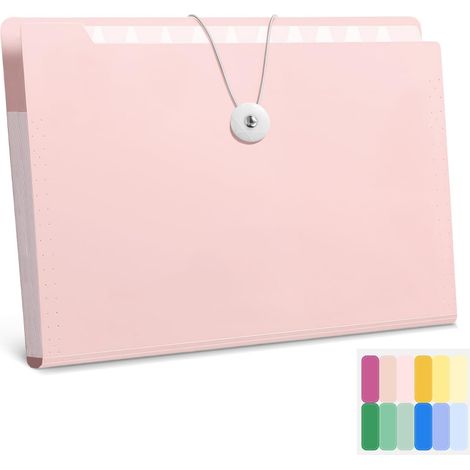 Accordion Folder, A4 Format Organizer with 12 Compartments and Labels, PP Document Pouch, Expandable, Lightweight and Portable, Water Resistant, for School, Office, Home (1/5)