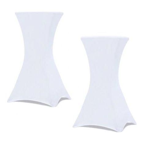 Lot de 2 housses blanches pour table haute pliante 110 CM (1/5)