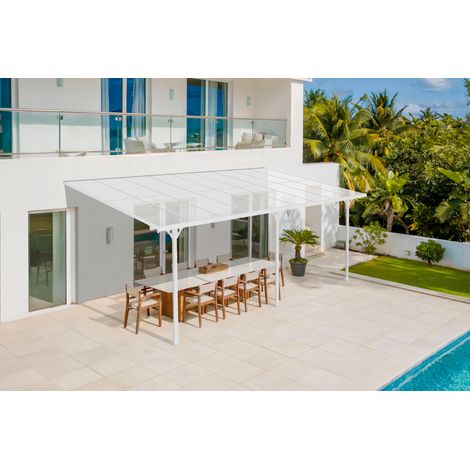 Terrassenüberdachung Carport KLEO 550L300 Aluminium Weiß (1/5)