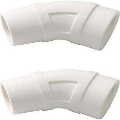 Adaptateur de tuyau coudé à 45 degrés (2 pièces) pour nettoyeurs de piscine W70244, W90146, R0532500, K12097 et AXV151, PVC, semi-flexible, 3,2 à 3,8 cm, anti-torsion, accessoires pour (1/4)
