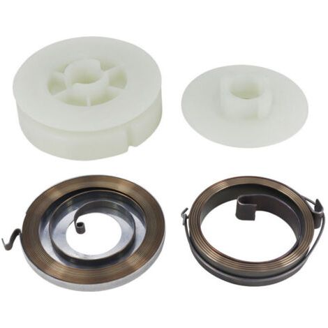 Pair Noyau de soupape de démarrage pour tronçonneuse 45 52 58 avec 2 ressorts de plaque de traction - Démarreur de tronçonneuse simple (1/4)