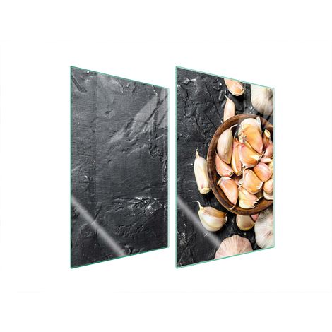 GLASSCHUTZPLATTE FÜR KÜCHE 2x35x52 KNOBLAUCH