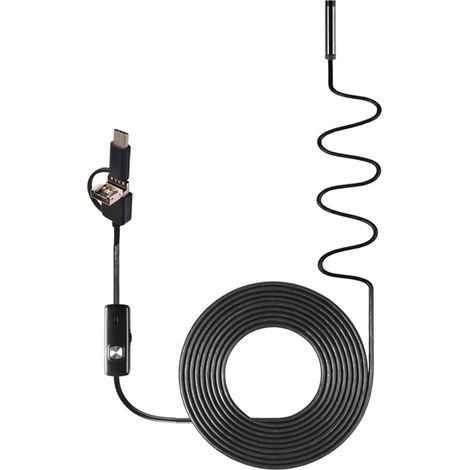 Endoscope 3-en-1 Caméra Inspection 8mm Étanche IP67 5m LED Réglable Type-C Micro USB pour Smartphone Android PC (1/4)
