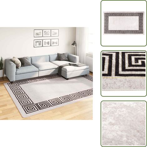 Tappeto per casa - vidaXL Tappeto Lavabile 190x300 cm Beige Chiaro Antiscivolo - Tappeto in velluto