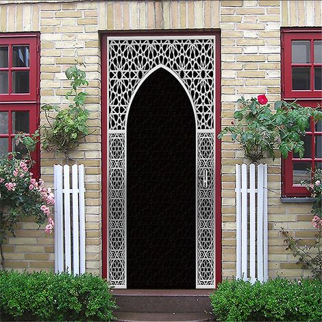 Sticker mural 3D pour porte de cave à vin - Autocollant mural en PVC imperméable pour chambre, salle de bain ou cuisine (1/5)