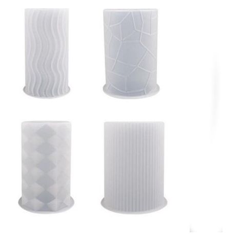 Moules à bougies - Blanc - Silicone - Fabrication de bougies maison - Outils de loisirs créatifs - Conviennent pour la fabrication de bougies et de plâtre (1/5)