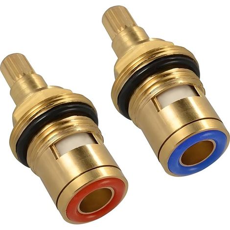 Keramik-Kartusche für Armaturen – 20 Zähne – Außendurchmesser 7,5 mm, Innendurchmesser 4 mm, Länge 51 mm – Für Küchen- und Badarmaturen – 2er-Pack (1/5)