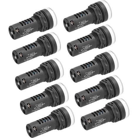 Lot de 10 Voyants LED Rouge Vert 24V AC/DC pour Moteurs, Indicateurs Lumineux Économie d'Énergie (1/5)