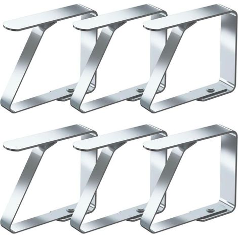 Tablecloth Clips Set of 6 Stainless Steel Anti-Slip Tablecloth Clips, Suitable for Tables 2.5 to 4 cm Thick (5.5 cm x 6 Pieces) (1/4)