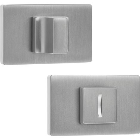 Rosetta rettangolare per WC per maniglia porta interna, argento opaco, Kuchinox (1/3)