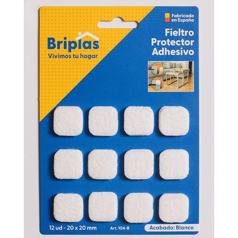 FPLUS briplas fieltro adhesivo 12 u cuadrado 20x20 mm blanco 104b (1/2)