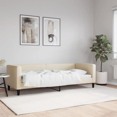 Schlafsofa 2-Sitzer Tagesbett 80x200 cm Creme mit Stauraum (1/5)