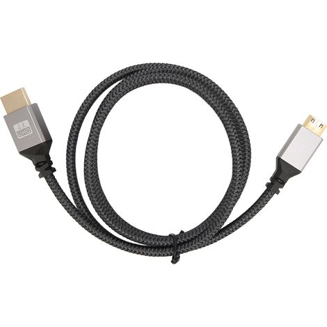 Câble HDMI 4K haute vitesse, câble adaptateur Mini HDMI vers HDMI tressé 60 Hz, compatible avec les tablettes, appareils photo, ordinateurs, téléviseurs et moniteurs jusqu'à 1 m. (1/5)