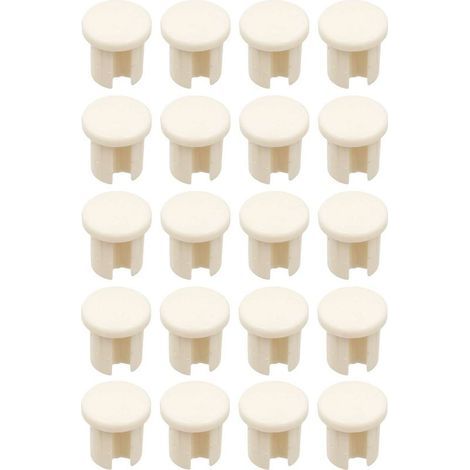 20x Cache trou bouchon 8mm Tube Coulisse Tiroir Capuchon Trou Vis Protection, en PVC blanc (1/5)