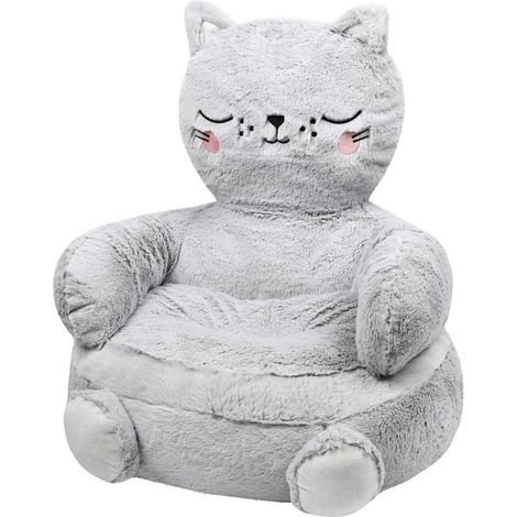 Pouf enfant chat Louisa gris  45 x 45 x 45 cm (1/2)