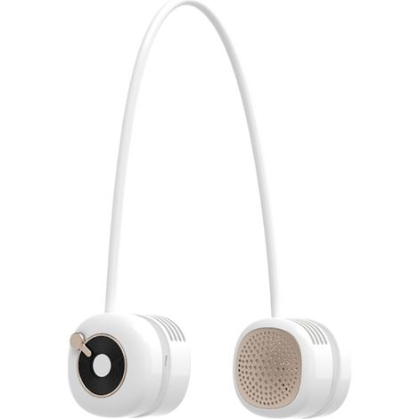 Wiederaufladbarer Nackenventilator per USB, 360° faltbar, doppelter Luftstrom, 3 leise Geschwindigkeitsstufen, ideal für Sport, Laufen, Reisen, Camping und Zuhause.